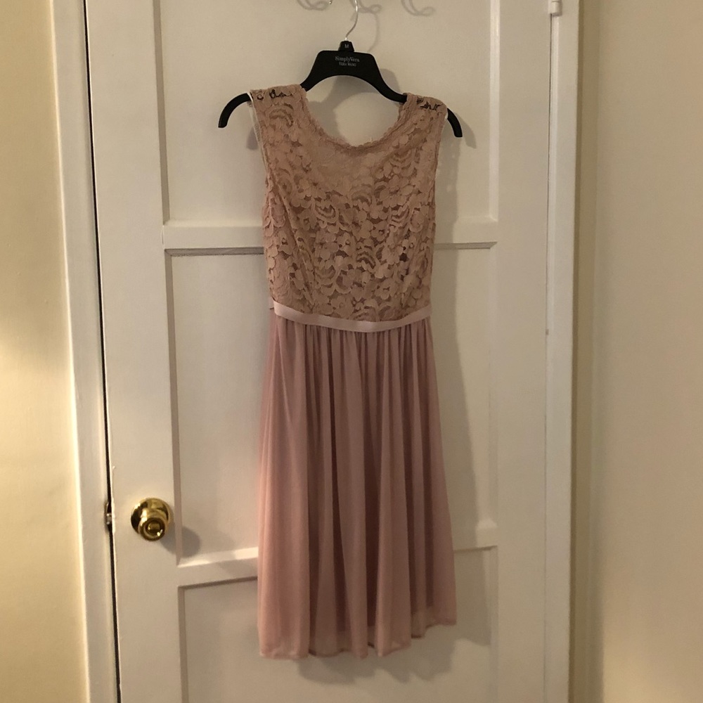 David’s Bridal dust pink cocktail dress 💃🏻